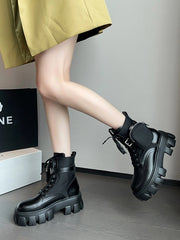 Jimin Combat Boots with Strap Pocket