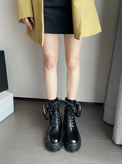 Jimin Combat Boots with Strap Pocket
