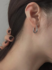 Jimin Silver Circle Knot Earrings