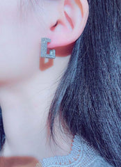 Jimin Silver Geometric Earrings