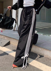 Kazuha Side Bow Stripe Pants