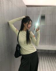 Minju Light Green Cutout Tee