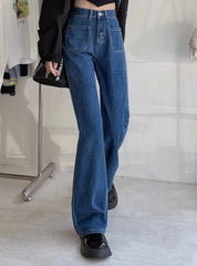 Minji Indigo Patch-Pocket Denim Jeans