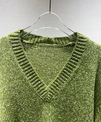 RM Olive V-Neck Knit Sweater