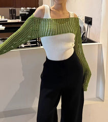 Sakura Hollow Cropped Sweater