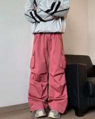 Iroha Pink Side Pleats Cargo Pants