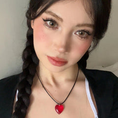 Asa Red Big Heart Pendant Necklace