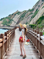 Yeji Crimson Tropic Mini Skirt