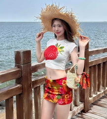 Yeji Crimson Tropic Mini Skirt