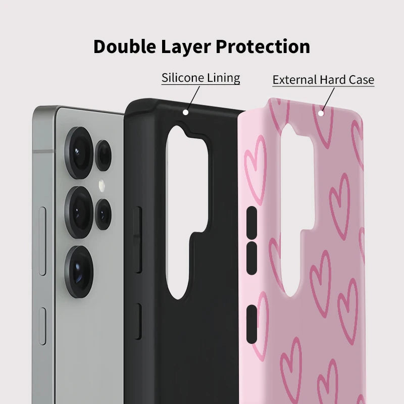 Pink Heart Dual-Layer Case