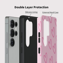 Pink Heart Dual-Layer Case