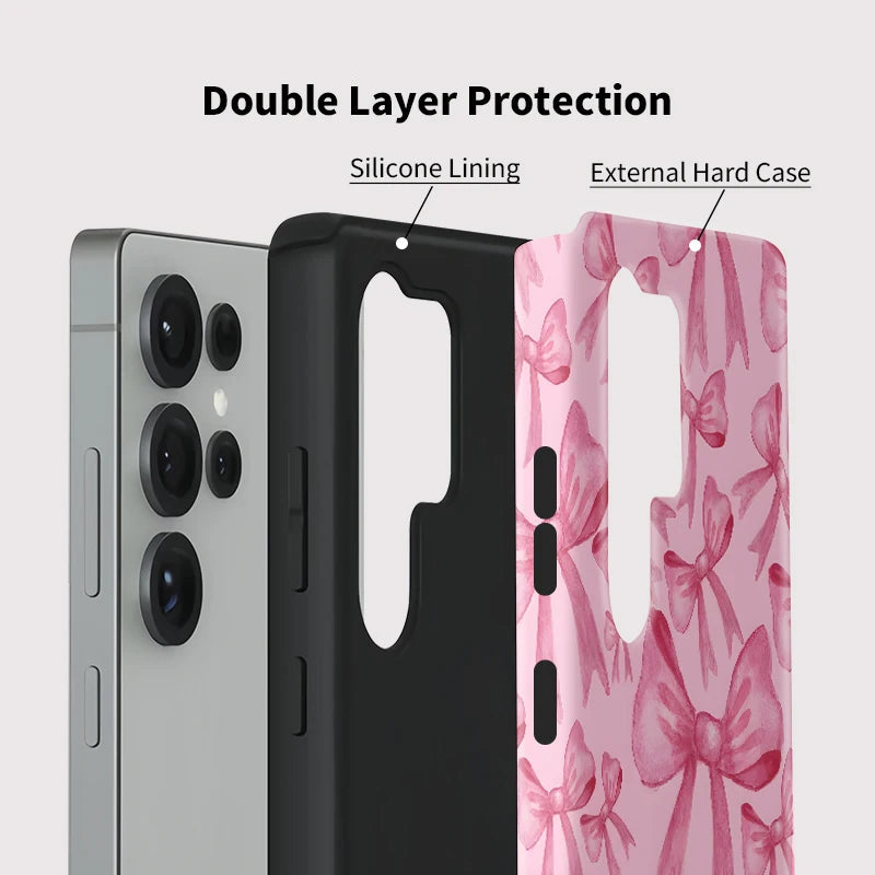 Pink Bowknot Dual-Layer Case