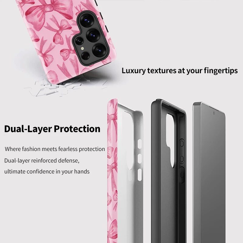 Pink Bowknot Dual-Layer Case