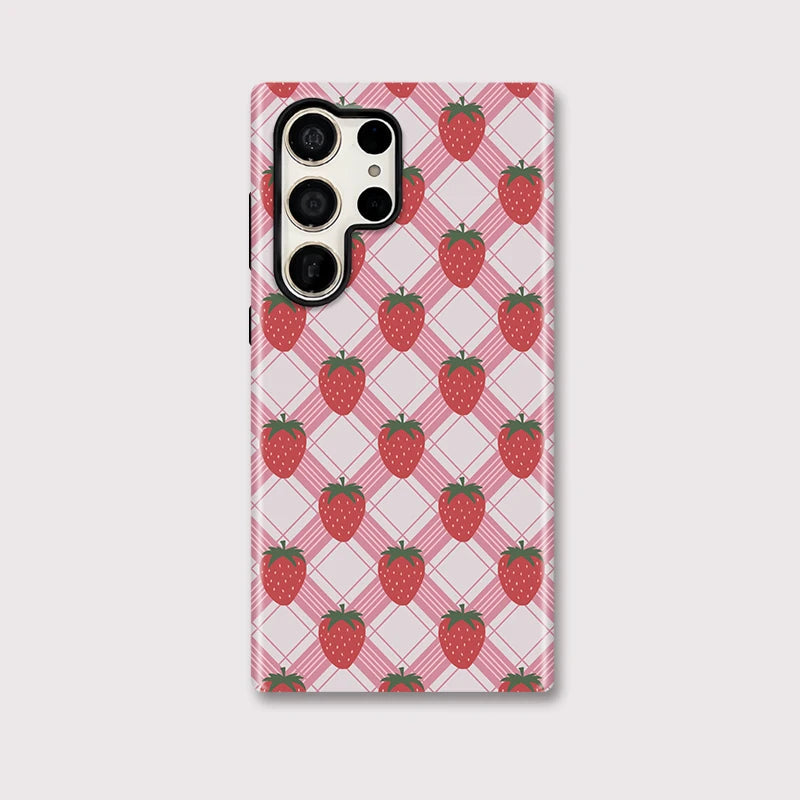 Strawberry Grid Rugged Case