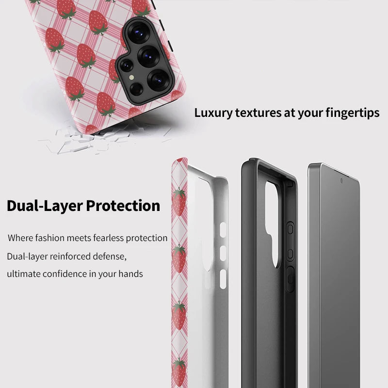 Strawberry Grid Rugged Case