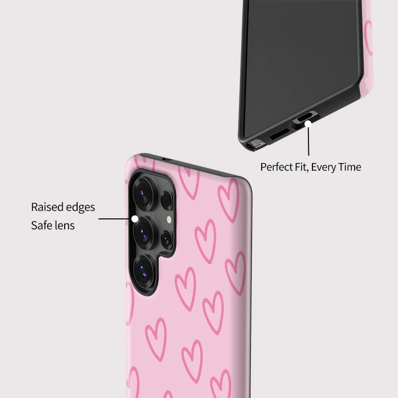 Pink Heart Dual-Layer Case