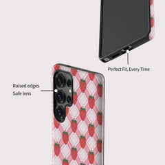 Strawberry Grid Rugged Case