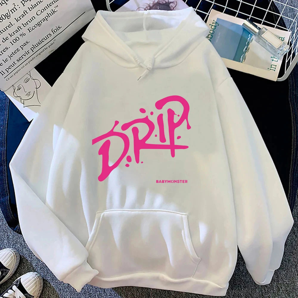 BABYMONSTER “DRIP Album” Retro Harajuku Oversized Hoodie