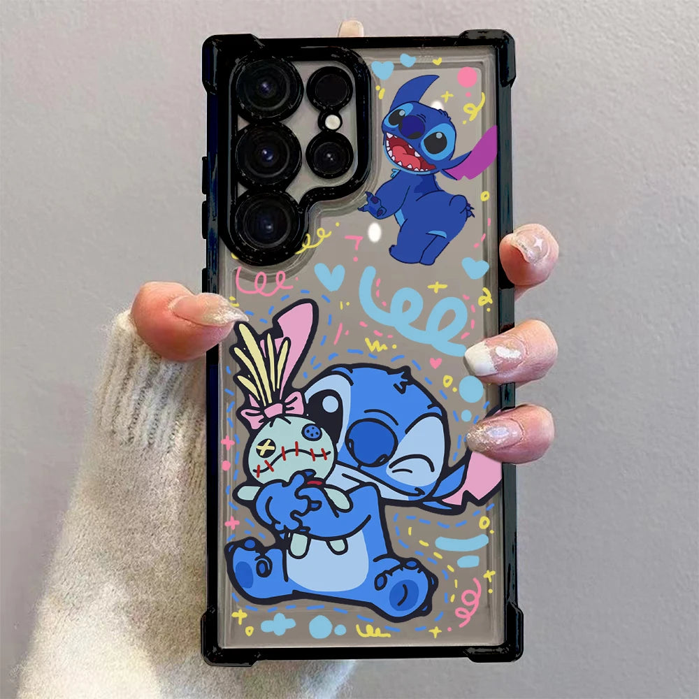 Samsung Stitch Plating Phone Case – Cute Anti-Fall Airbag Cover for S25, S24, S23, S21, Note20 & More