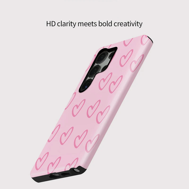 Pink Heart Dual-Layer Case