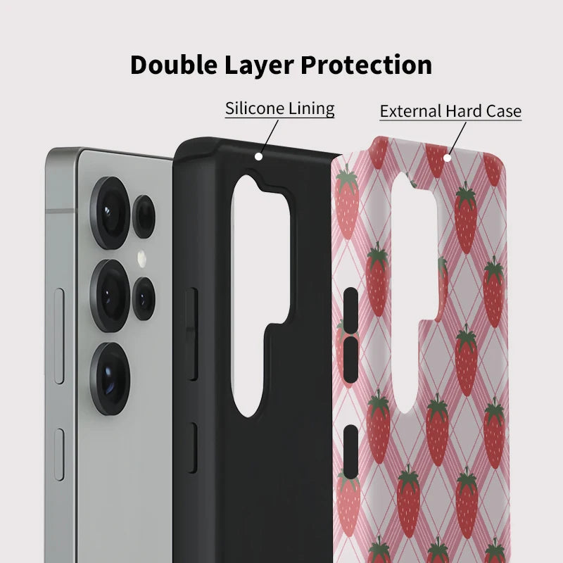 Strawberry Grid Rugged Case
