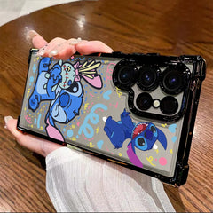 Samsung Stitch Plating Phone Case – Cute Anti-Fall Airbag Cover for S25, S24, S23, S21, Note20 & More