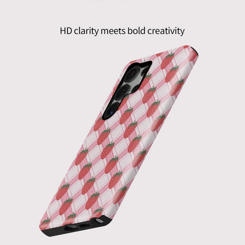 Strawberry Grid Rugged Case