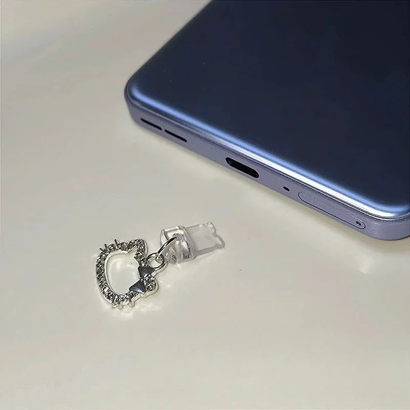 Sanrio Hello Kitty Dust Plug – Anime KT Cartoon Phone Charm for iPhone & Type-C Charging Ports