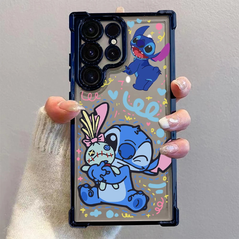 Samsung Stitch Plating Phone Case – Cute Anti-Fall Airbag Cover for S25, S24, S23, S21, Note20 & More