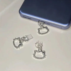 Sanrio Hello Kitty Dust Plug – Anime KT Cartoon Phone Charm for iPhone & Type-C Charging Ports