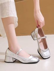IVE Silver Mary Jane Shoes