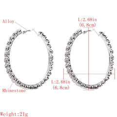 Asa Silver Crystal-Embedded Hoop Earrings
