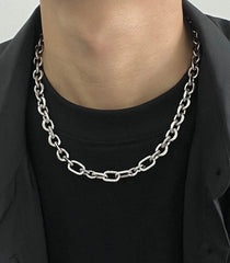 Heeseung Silver Rhinestone Chain Necklace
