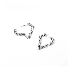 Jimin Silver Triangle Hoop Earrings