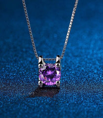 Suga Lilac Rhinestone Necklace
