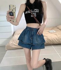 Sullyoon Layered Denim Skorts