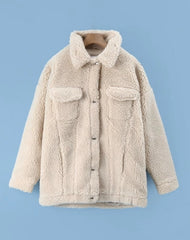 Sunghoon Sand Button-Up Fleece Jacket