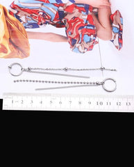 Taehyung Silver Linear Drop Earrings