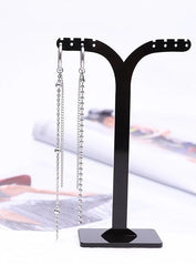 Taehyung Silver Linear Drop Earrings