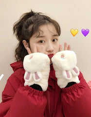 Wonyoung Bunny Plush Mittens