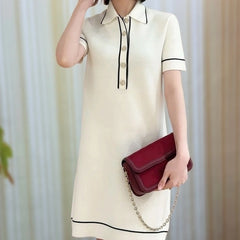 Ahyeon Ivory Collared Polo Dress