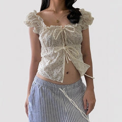 Ahyeon Lace Ruffled Top