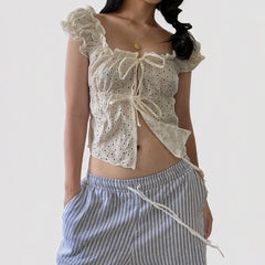 Ahyeon Lace Ruffled Top