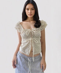 Ahyeon Lace Ruffled Top