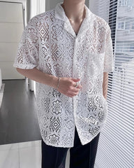 Jay White Lace Short-Sleeve Shirt