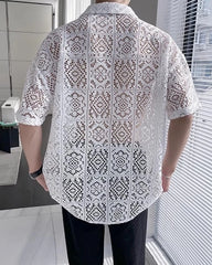 Jay White Lace Short-Sleeve Shirt