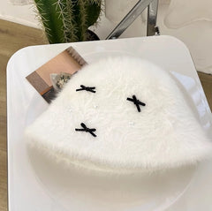 Ningning Mini Bow Fur Hat