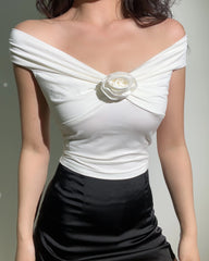 Asa Ruched Flower Top