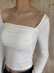 Karina White Ruched Top