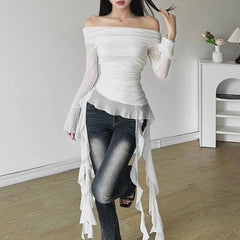 Karina Mesh Tassel Top